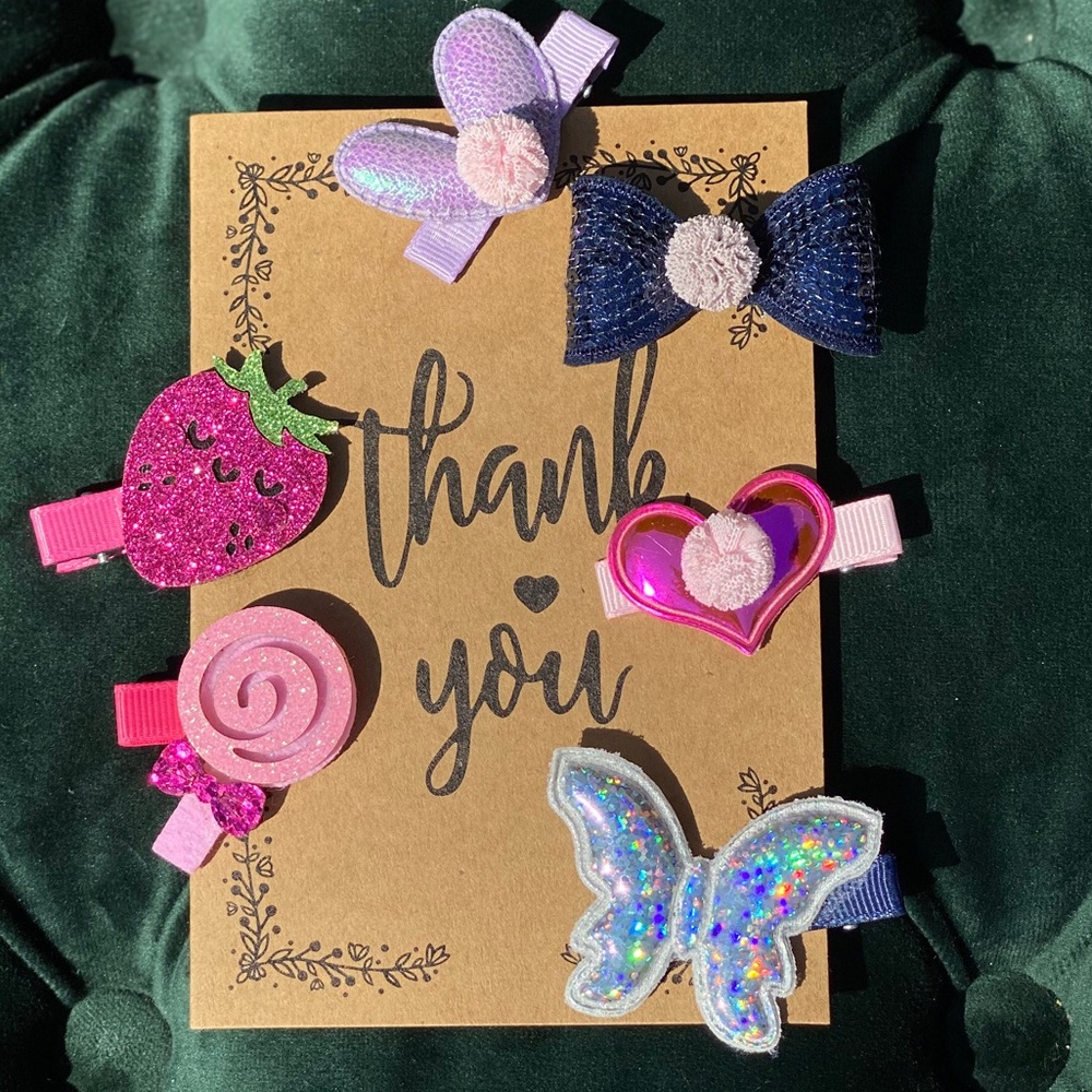 Girls Accessories Hair Clips 6 Piece Bundle